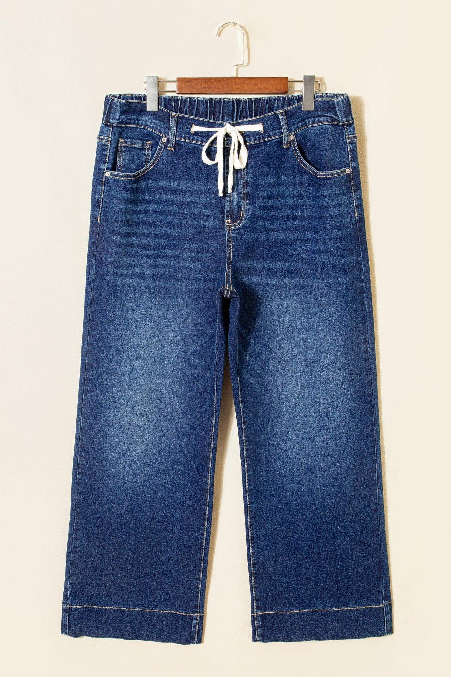 Black Acid Wash Contrast Lace-up Plus Size Jeans - Sweet Fashion Wholesale