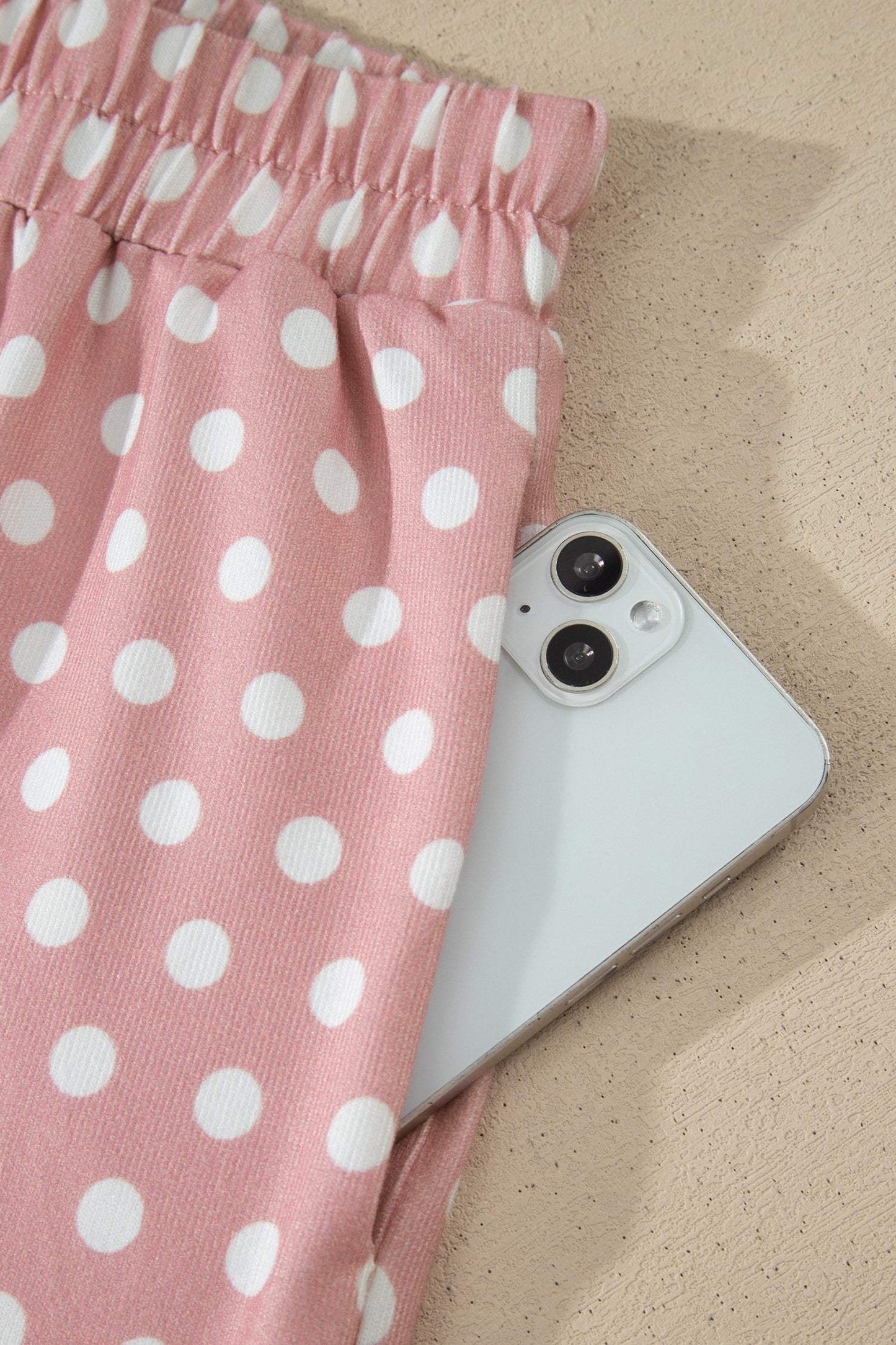 Pink Polka Dot Print Short Set