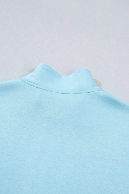 Myosotis Half Zip High Neck Tee Athleisure Short Set