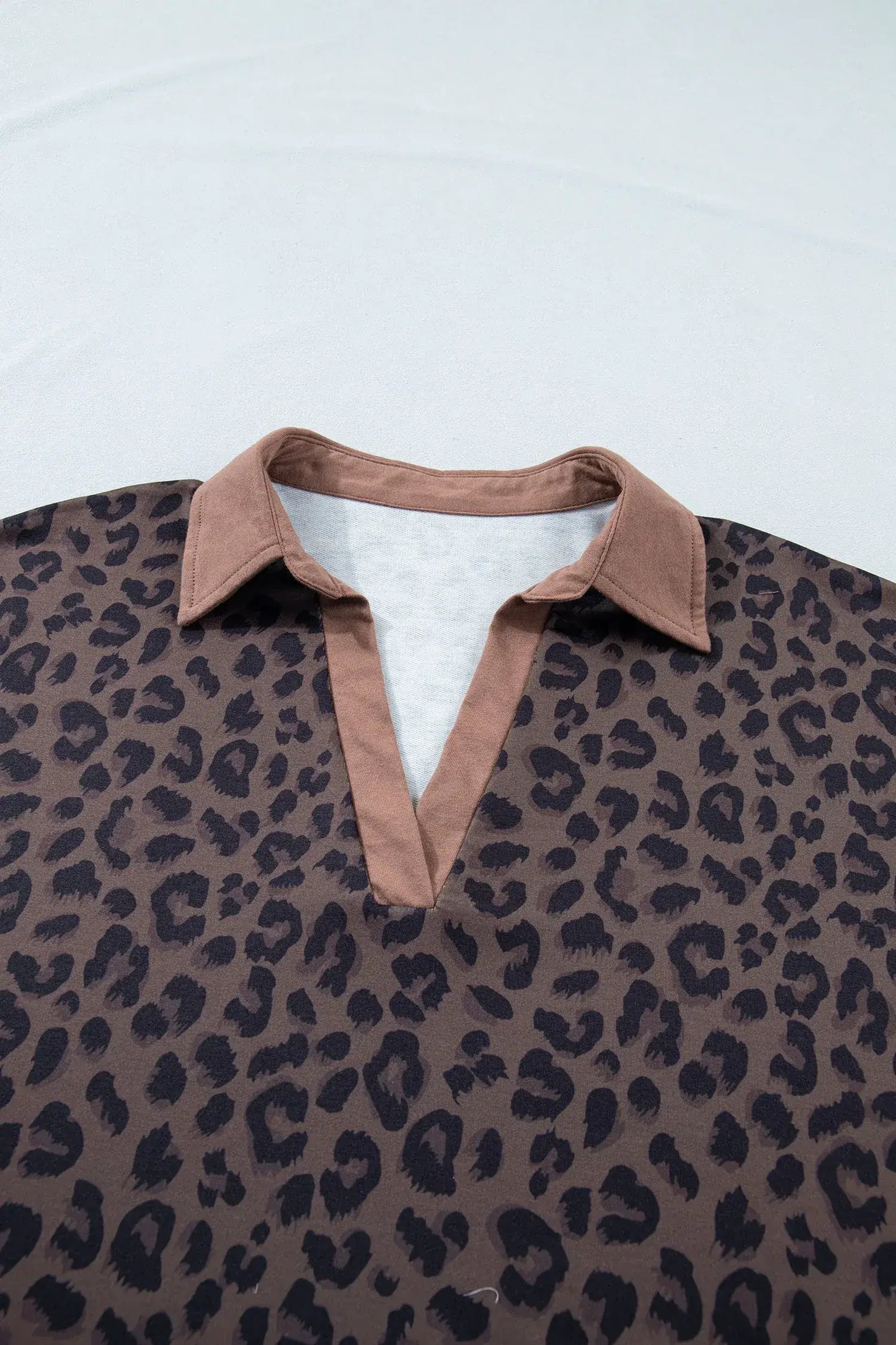 Brown Plus Size Leopard Short Set