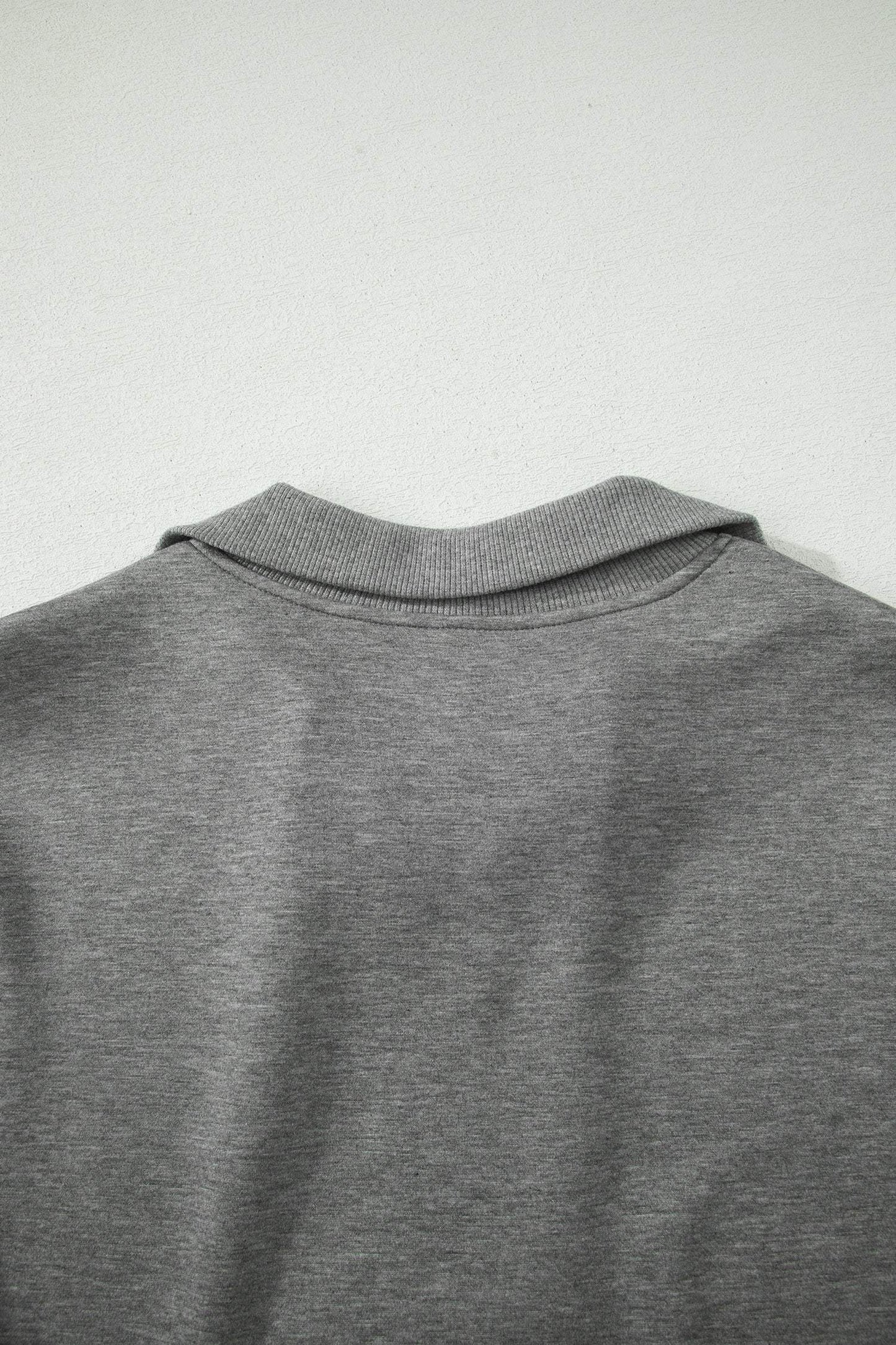 Gray Half Zip Polo Tee Casual Pant Set