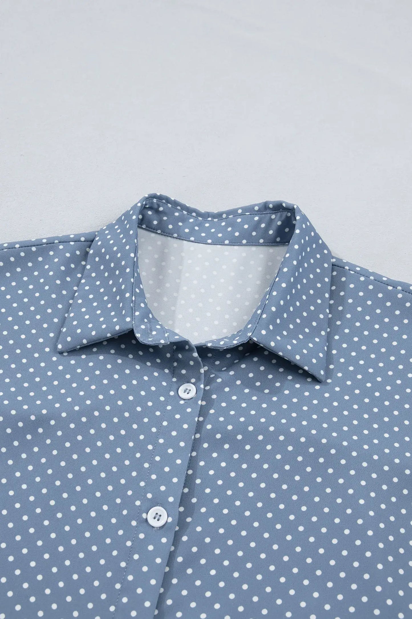 Khaki Dotted Print Cuffed Short Sleeve Shirt