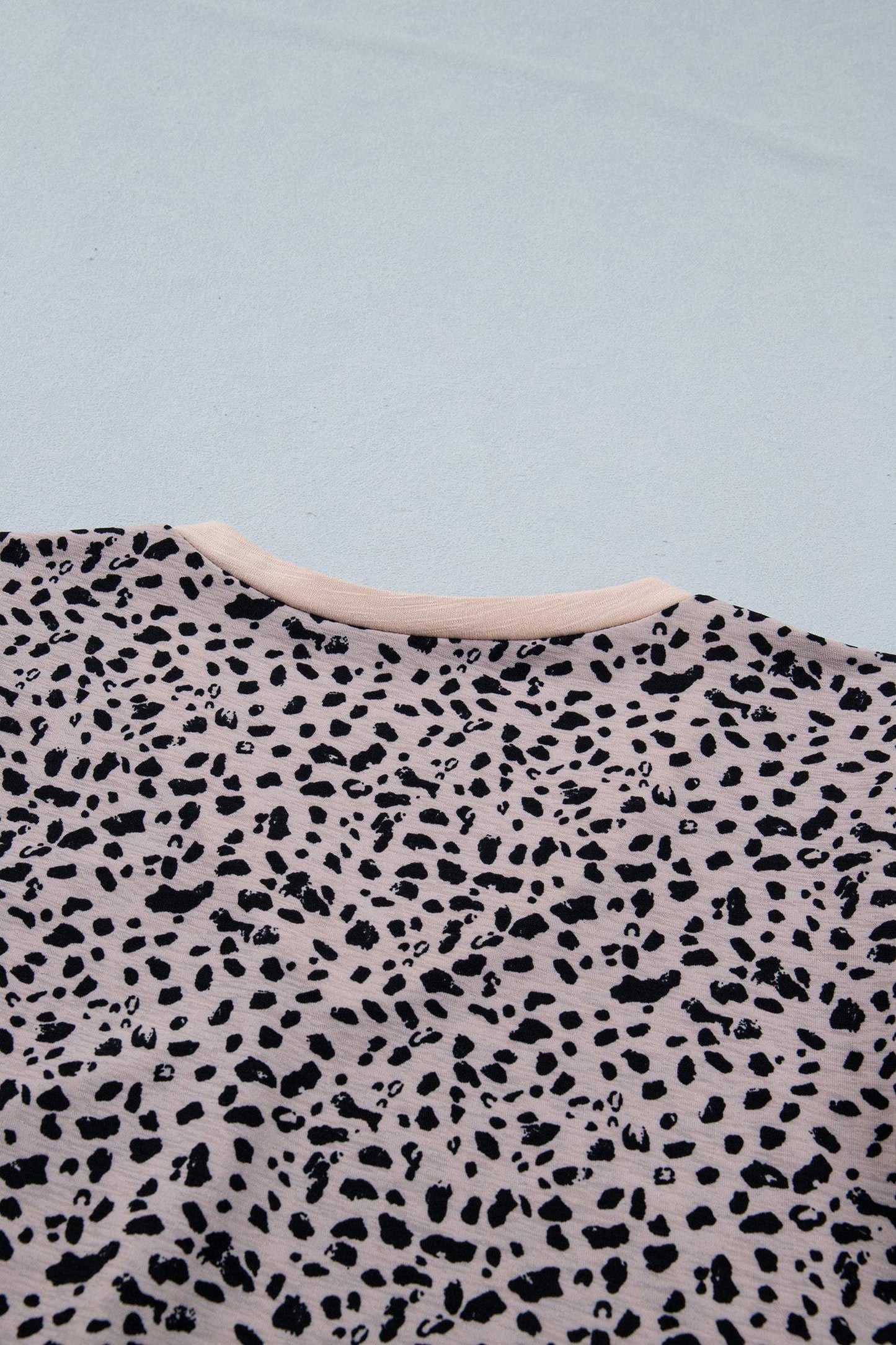 Black Cheetah Print V Neck Ruffle Trim Loose Tank Top