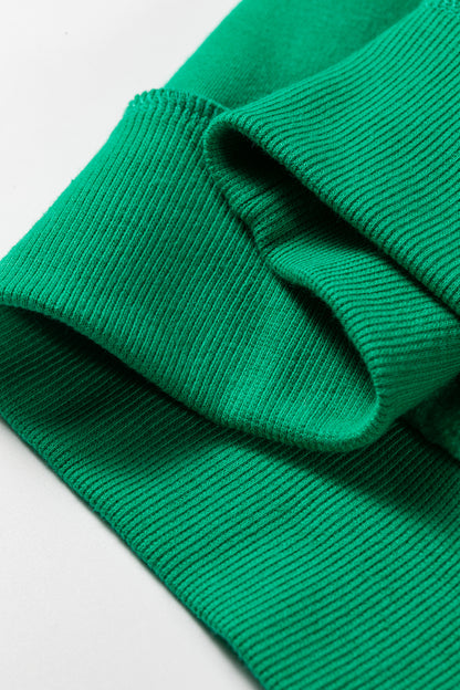Bright Green Oversize Drop Shoulder Reversible Mock Neck Sweatshirt