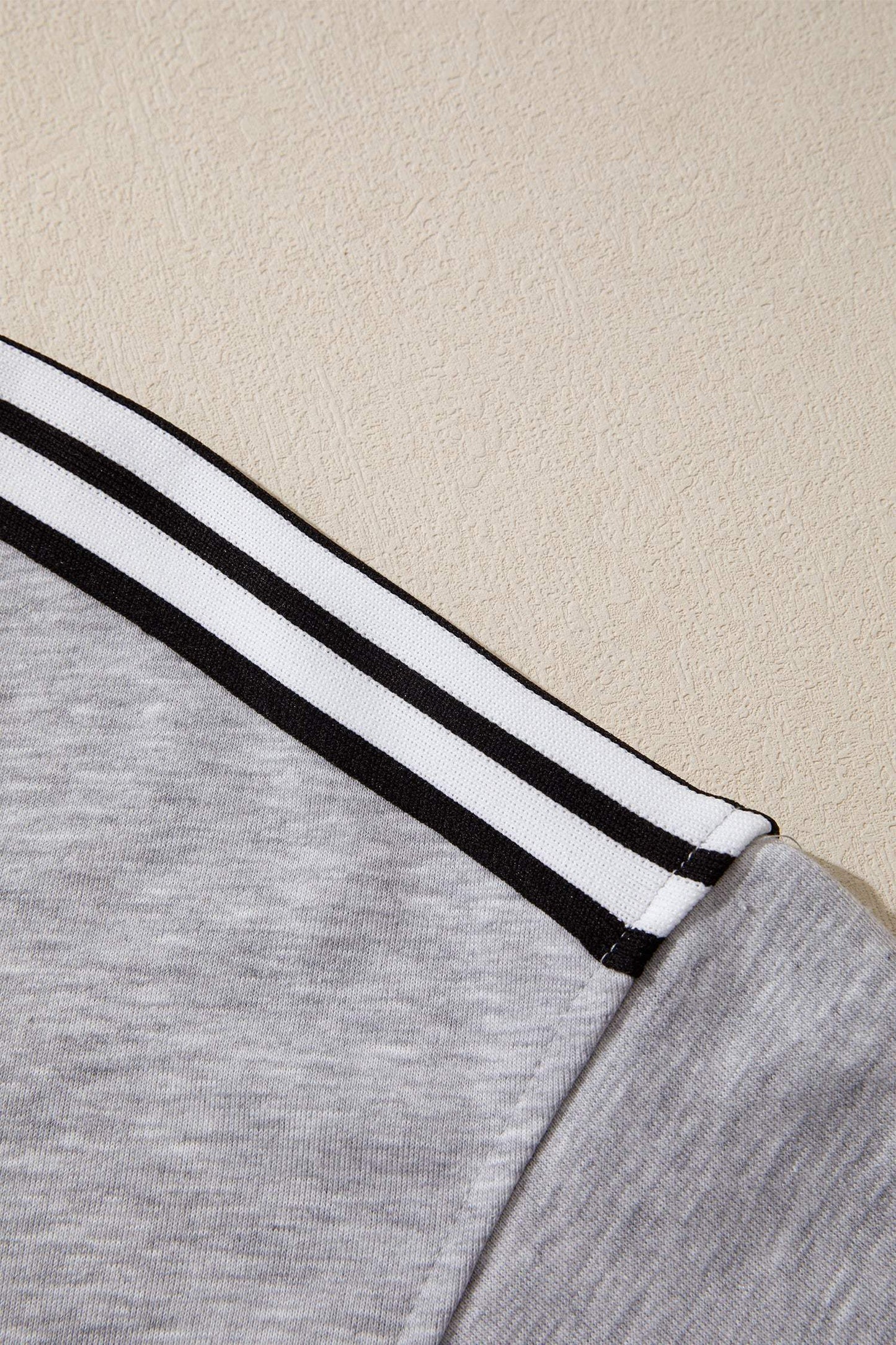 Light Grey Patchwork Detail Raw Edge Oversize Tee