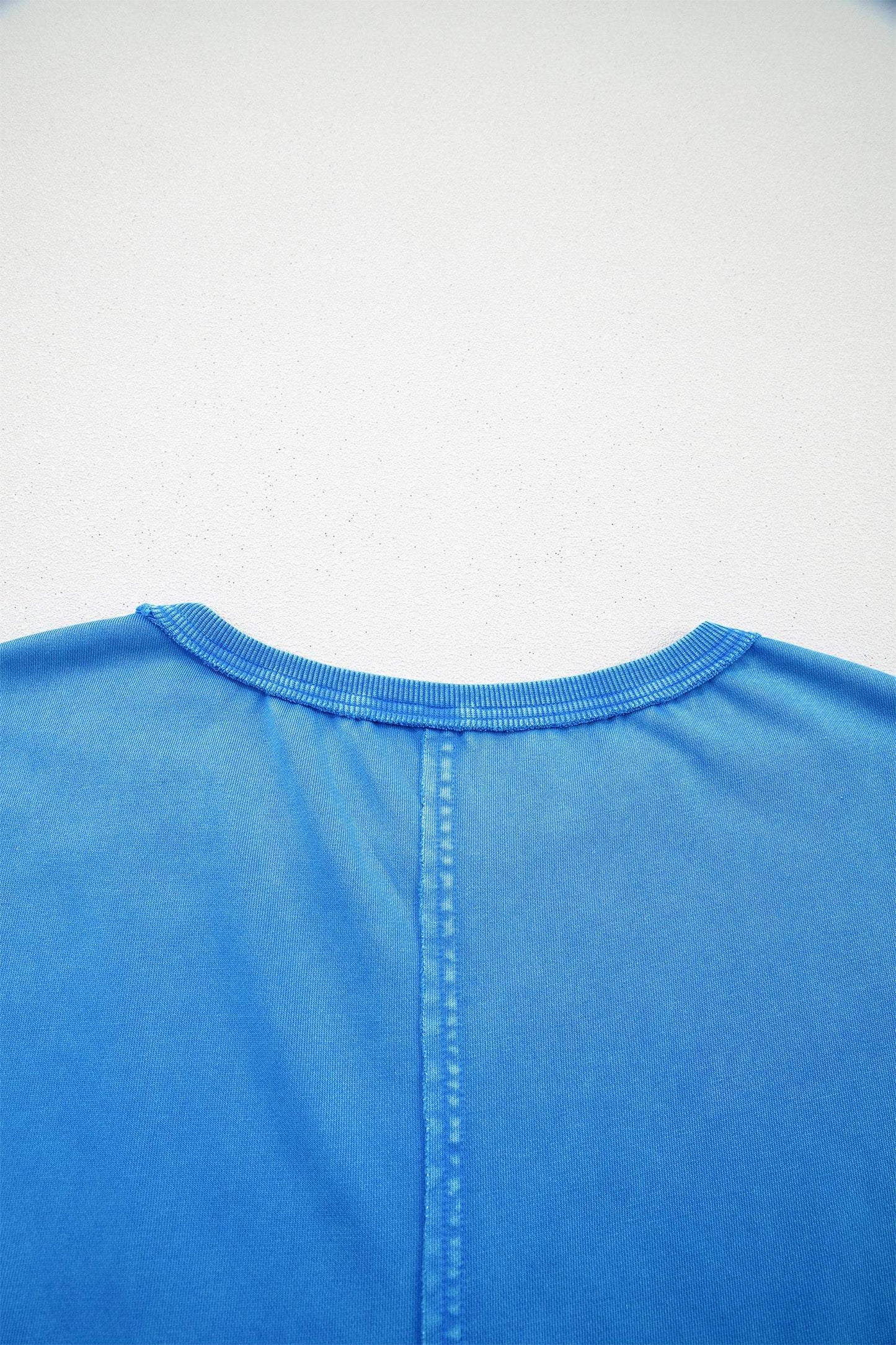 Blue Mineral Wash Star Mesh Patchwork Oversize Tee