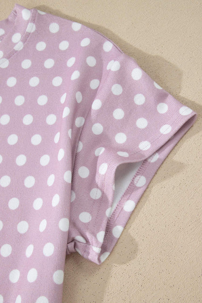 Pink Polka Dot Print Short Set