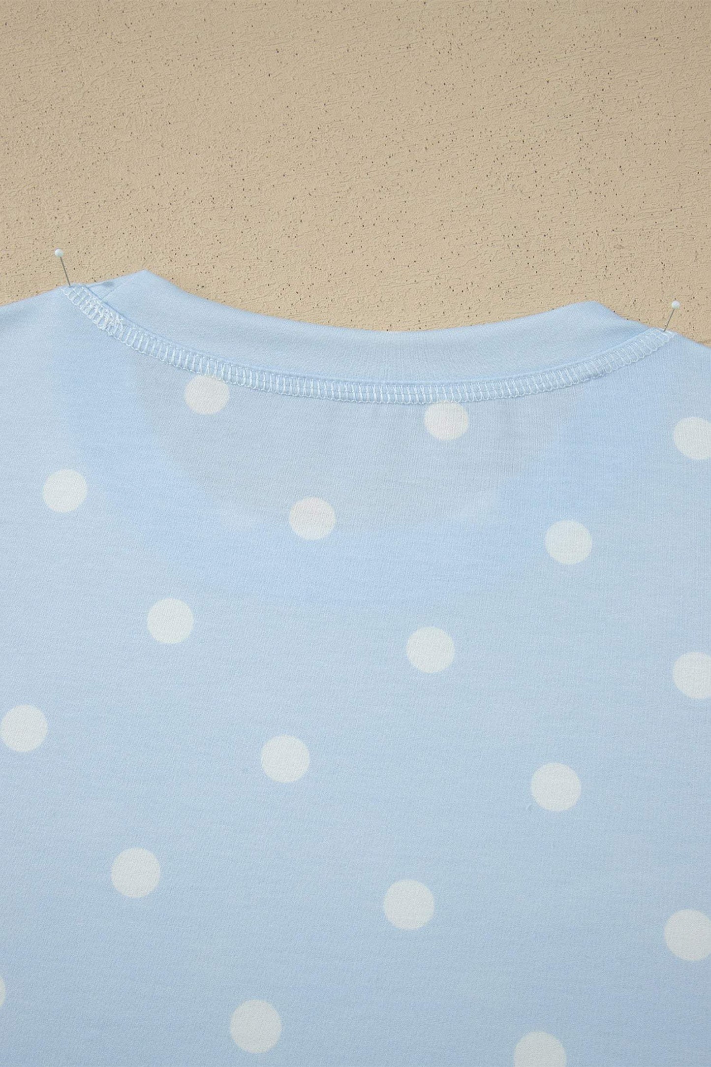 Yellow Exposed Seam Detail Polka Dot Loose Tee Drawstring Shorts Set