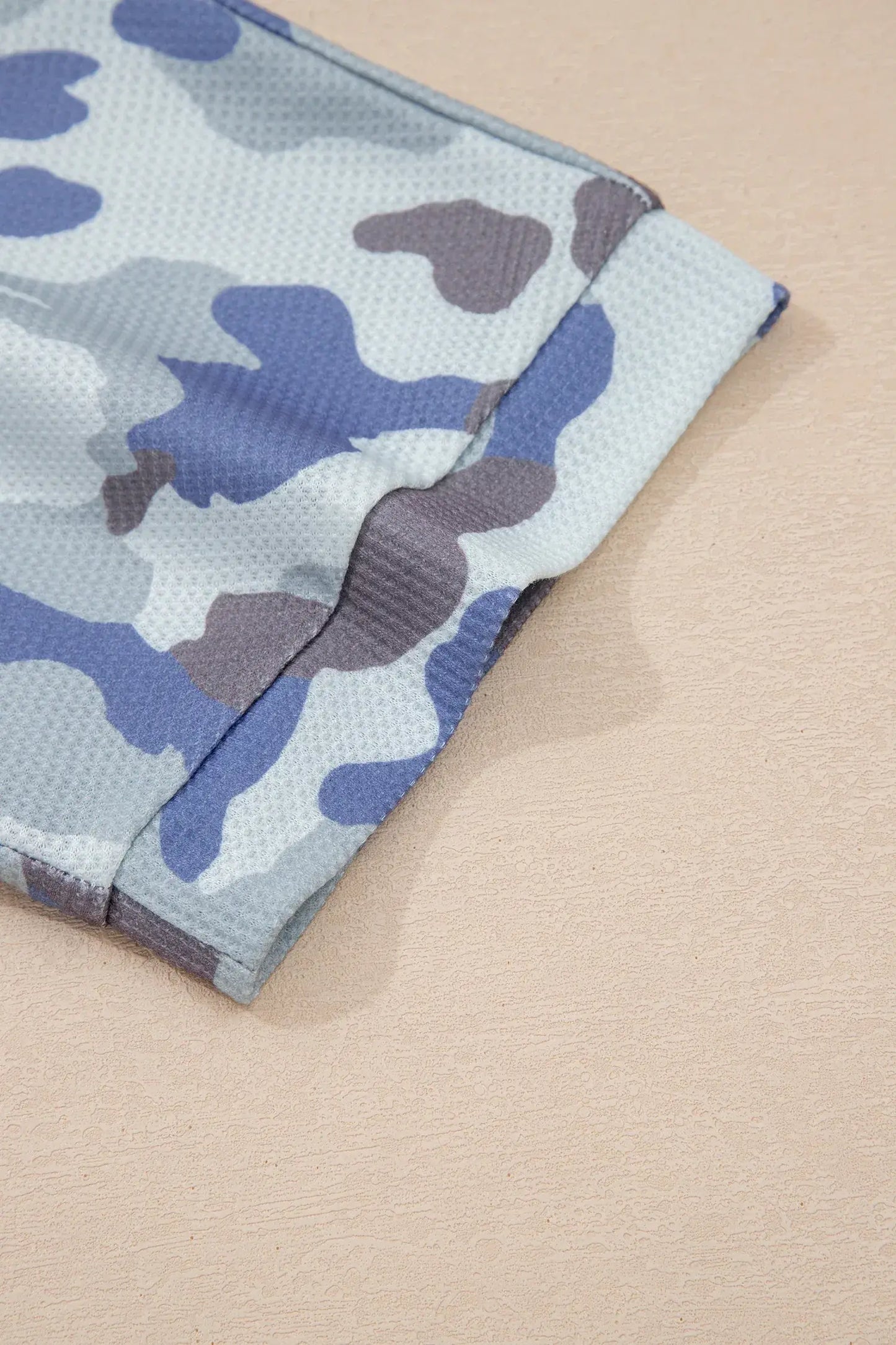 Gray Plus Size Camouflage Print Textured Casual Tee - Sweet Fashion Wholesale