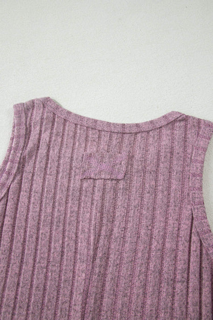 Bonbon Slim Ribbed Mineral Wash Tank Top