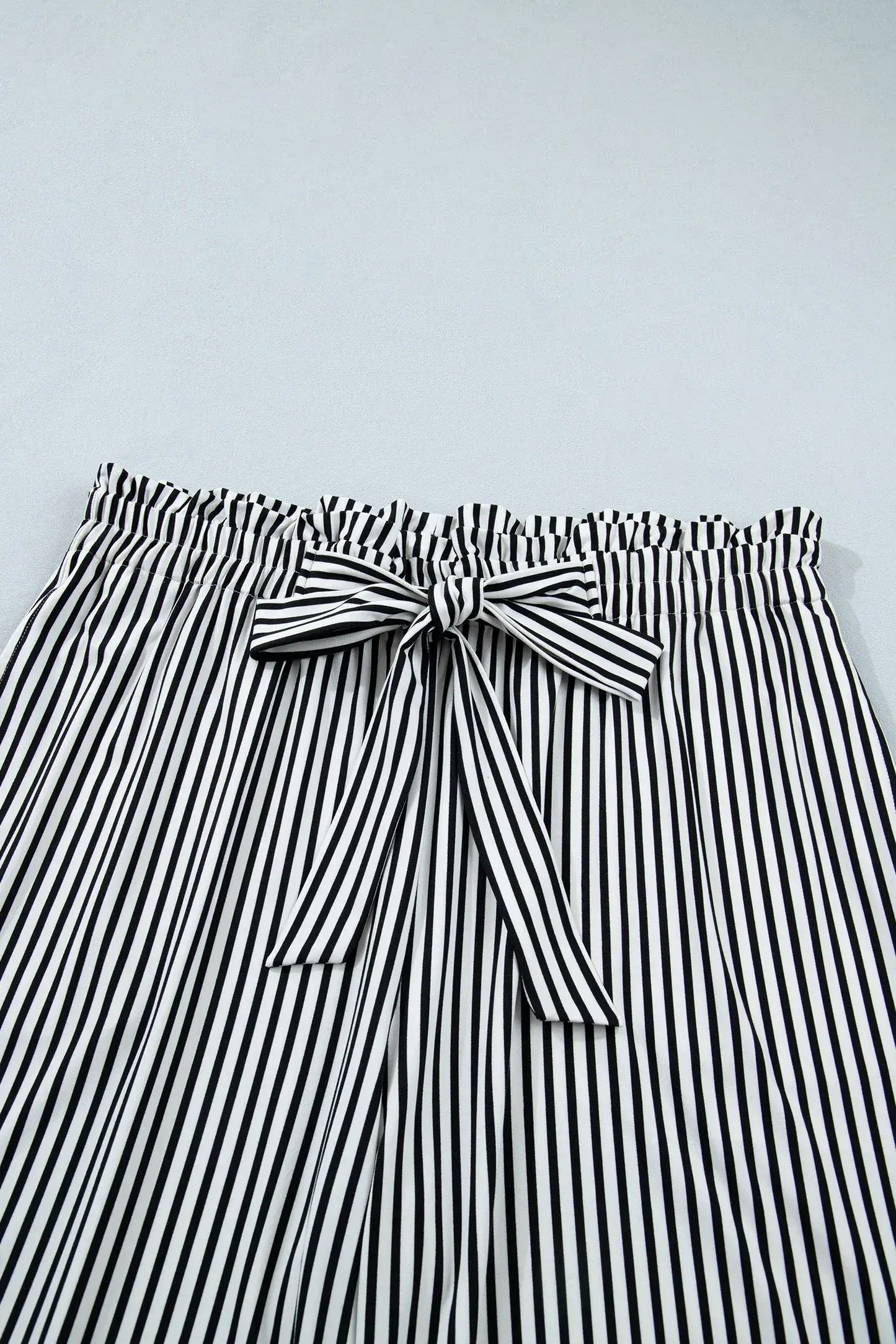 Black Stripe Plus Size Loose Straight Casual Pants