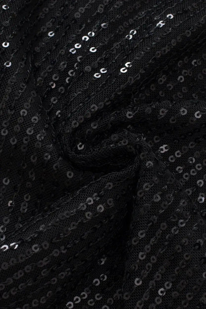 Black Sequin Wide Leg Pants - Sweet Fashion Wholesale