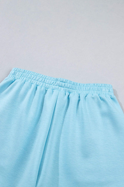 Myosotis Half Zip High Neck Tee Athleisure Short Set