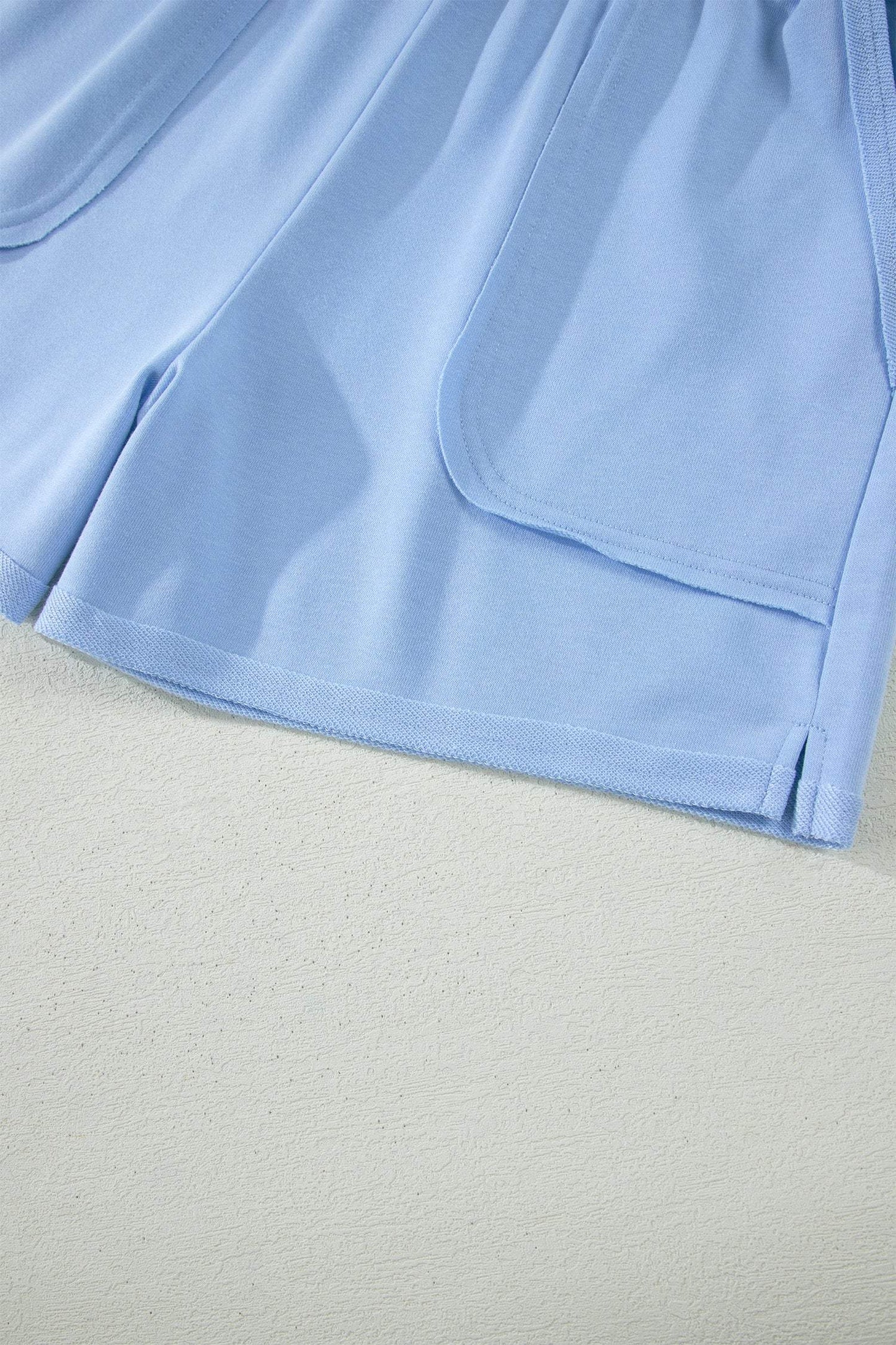 Banana Cream Loose Polo Tee Elastic Waist 2pcs Short Set