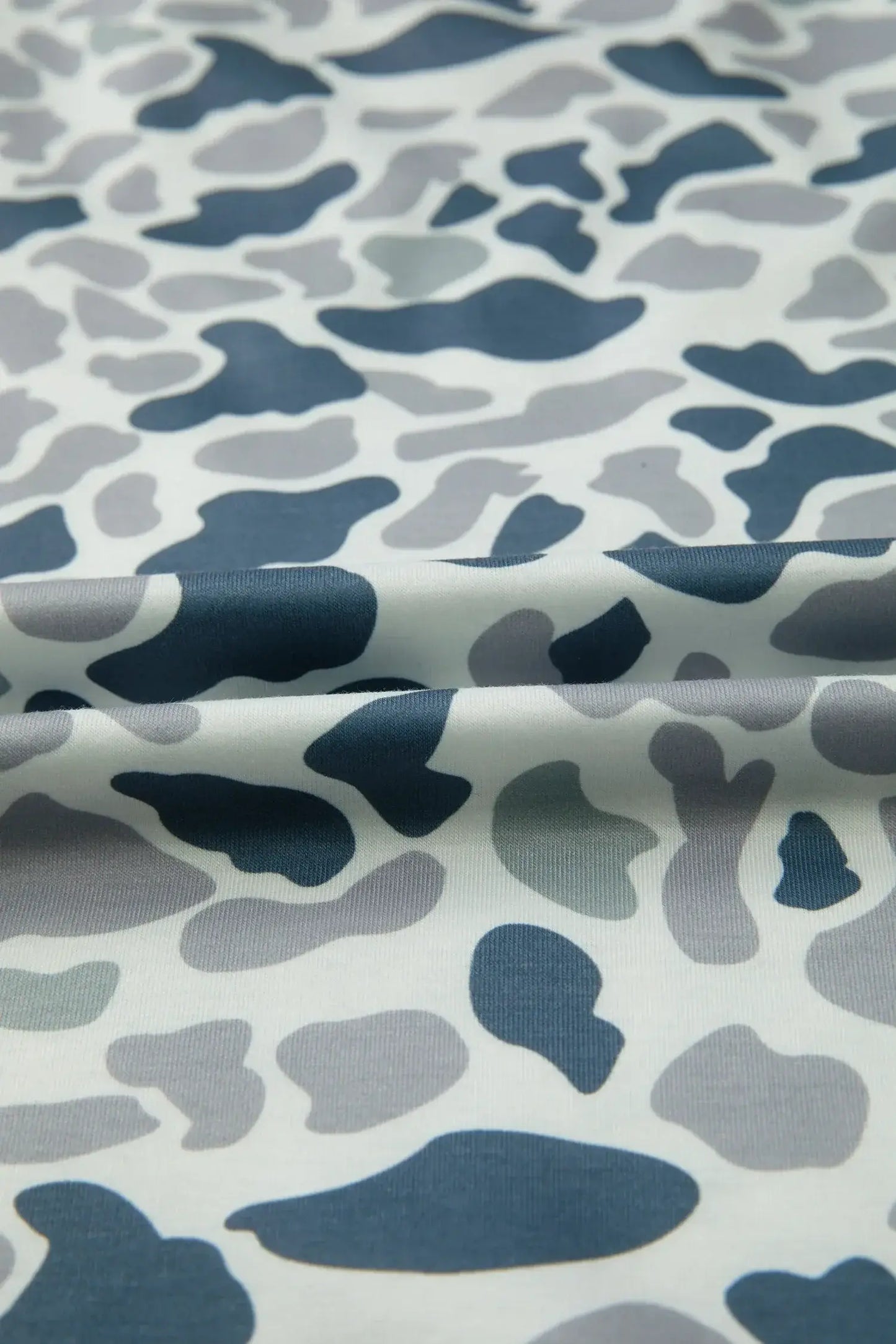 Gray Camouflage Print Single Chest Pocket V Neck Tee - Sweet Fashion Wholesale