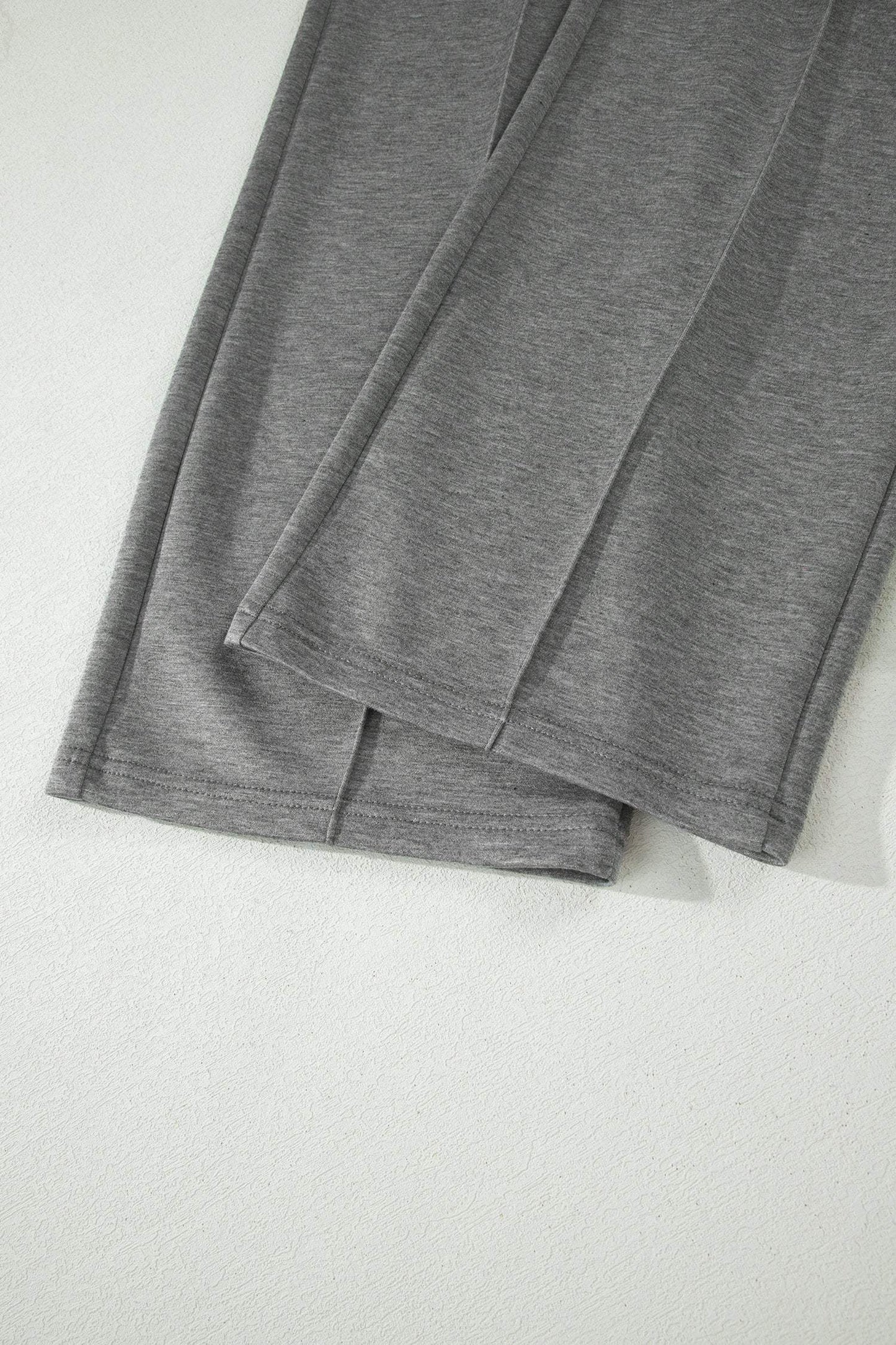 Gray Half Zip Polo Tee Casual Pant Set