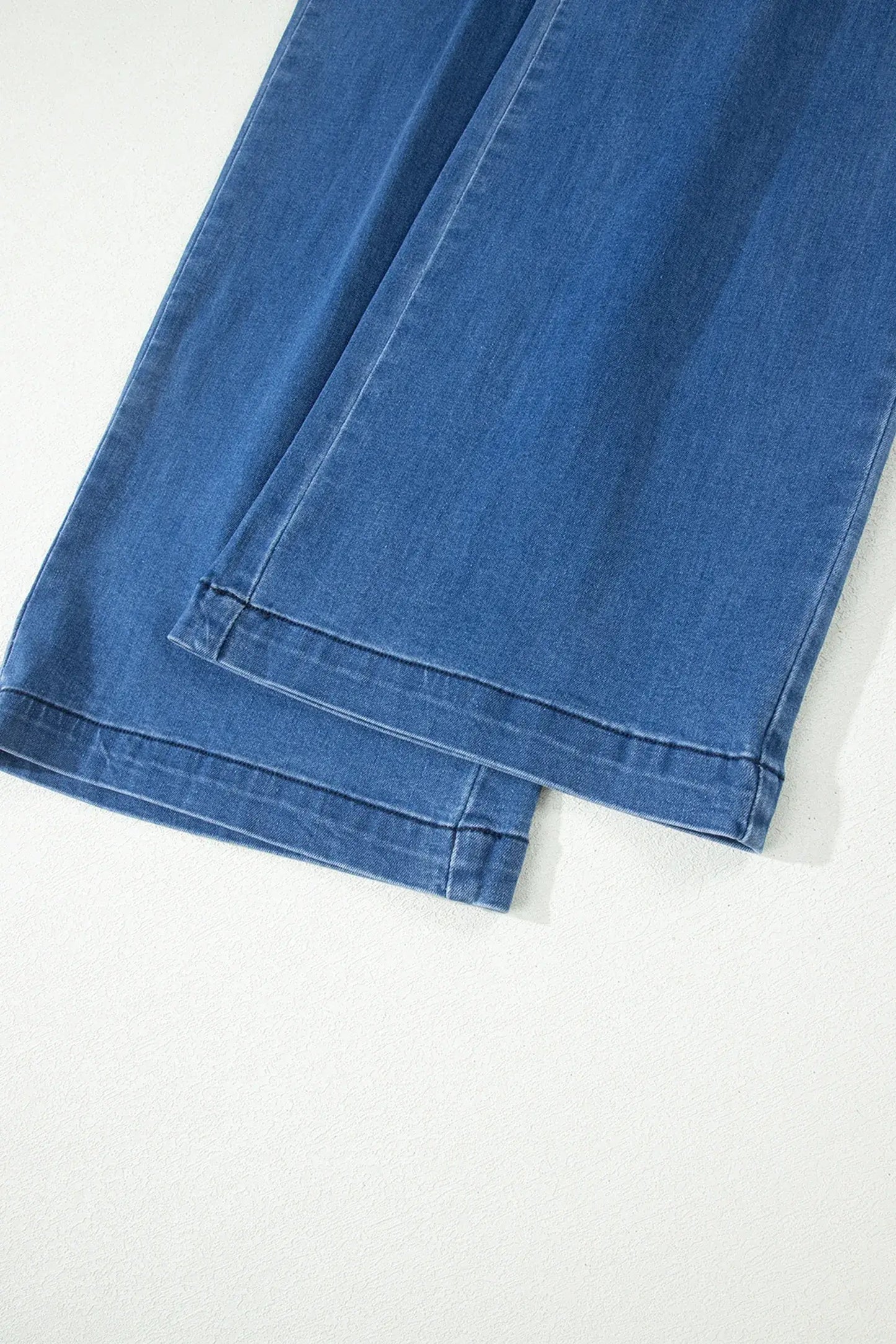 Dusk Blue Lace-up Pull on Wide Leg Jeans - Sweet Fashion Wholesale