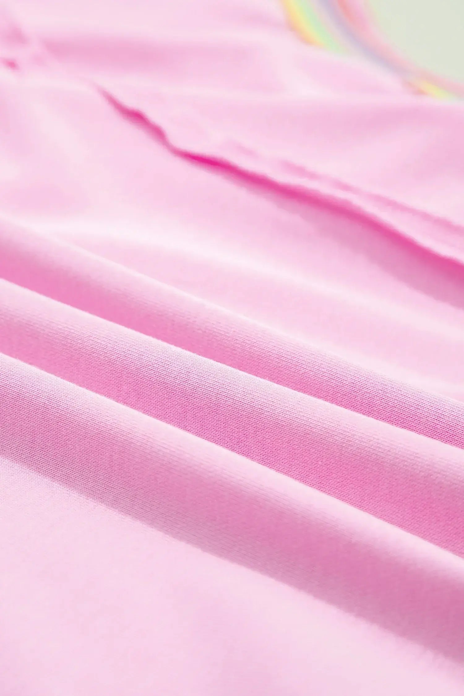 Pink Rainbow Stripe Ribbed Patchwork Raw Seam Oversize Polo Tee - Sweet Fashion Wholesale