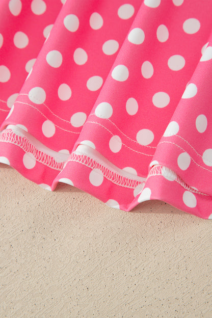 Blue Polka Dot Print Slim Tank Loose Pants 2pcs Outfit