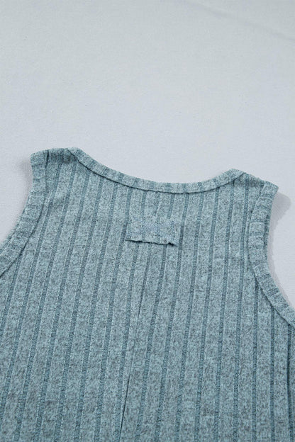 Bonbon Slim Ribbed Mineral Wash Tank Top