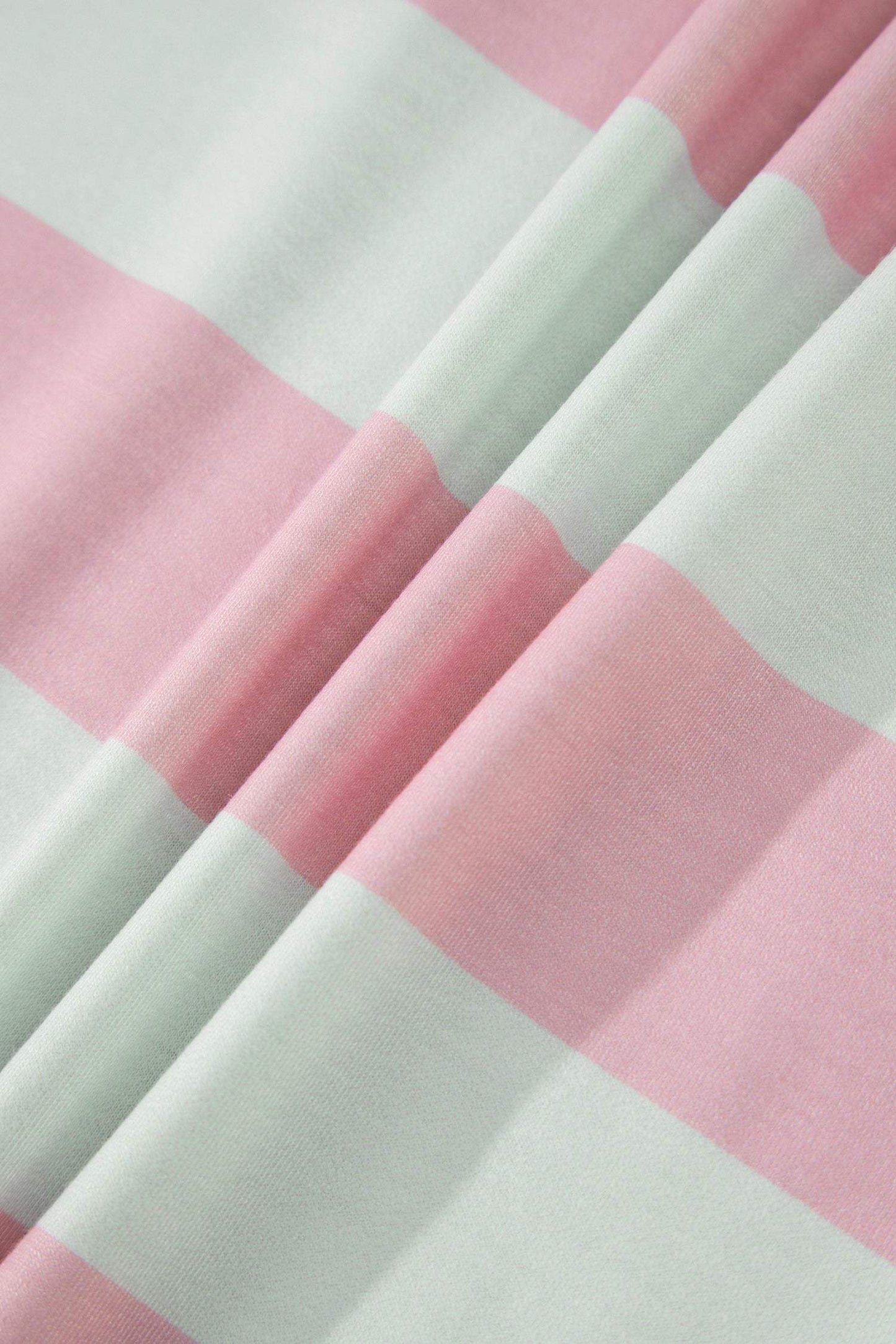 Green Stripe Exposed Seam Ribbed Patchwork Oversized Tee