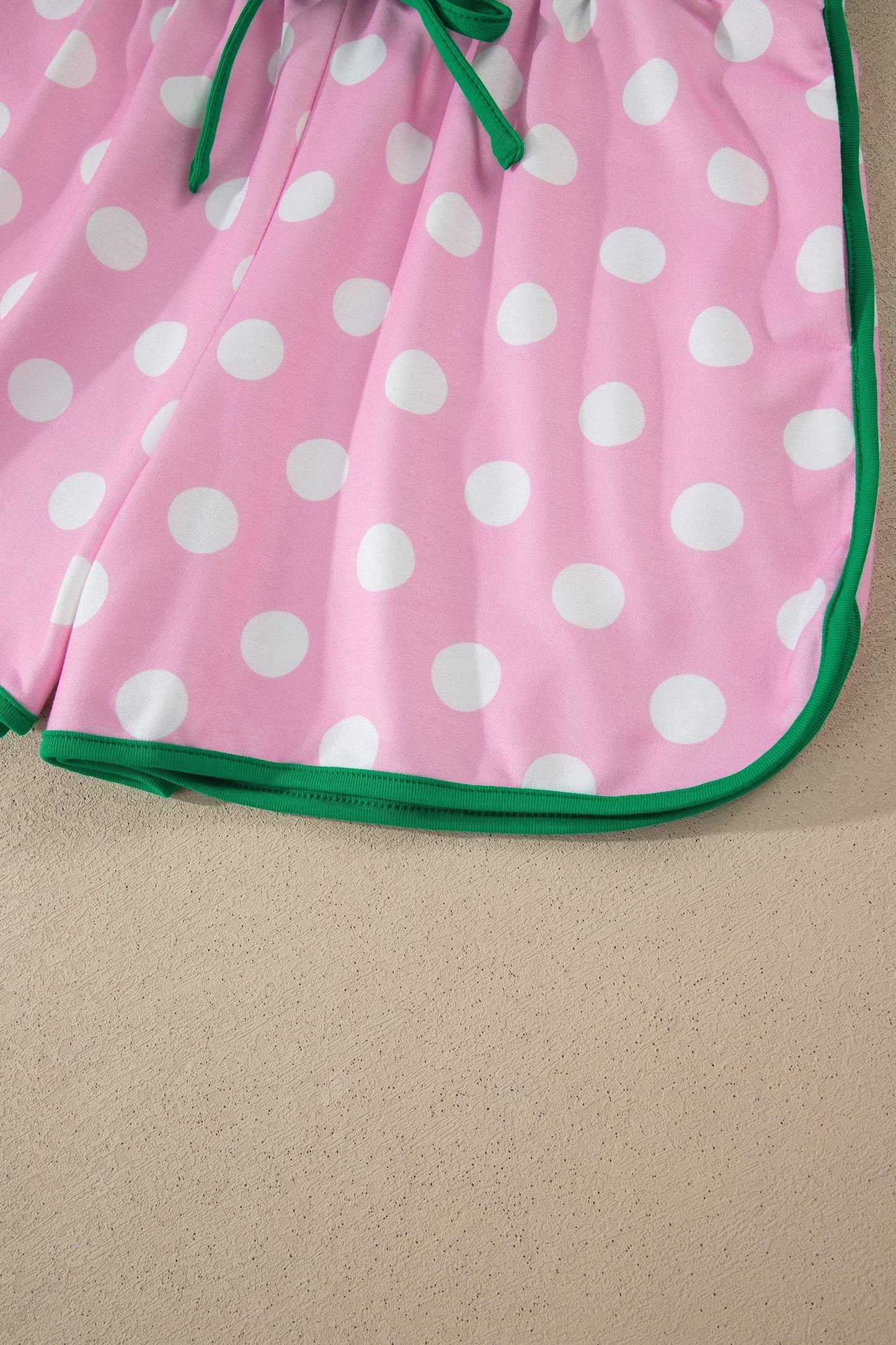 Sky Blue Polka Dot Contrast Edge Casual Short Set