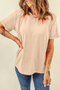 Mint Green Casual Plain Crew Neck Tee - Sweet Fashion Wholesale
