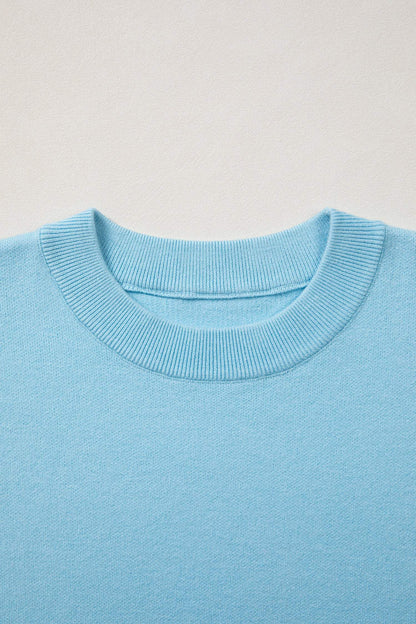 Myosotis Scalloped Hem 3/4 Sleeve Sweater Top