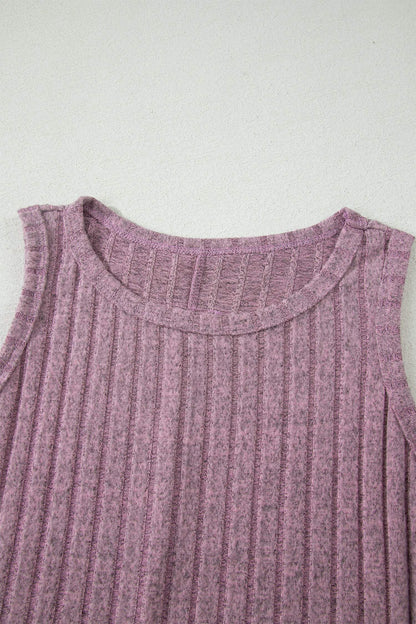 Bonbon Slim Ribbed Mineral Wash Tank Top