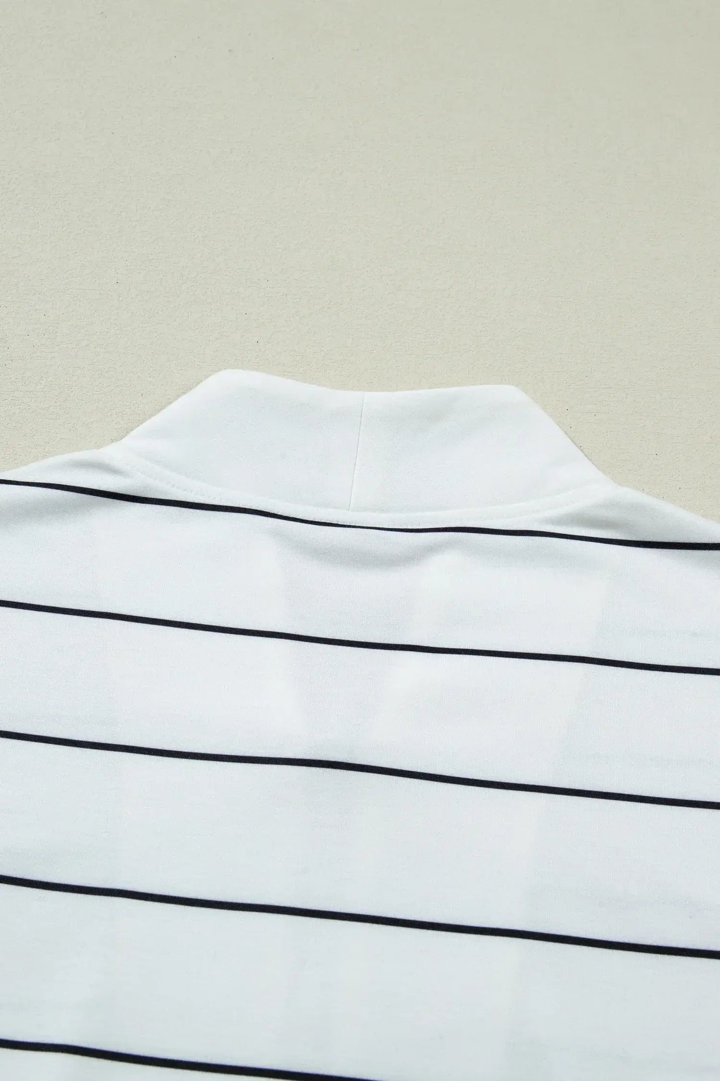 White Stripe Color Block Zip V Neck Sleeveless Top - Sweet Fashion Wholesale