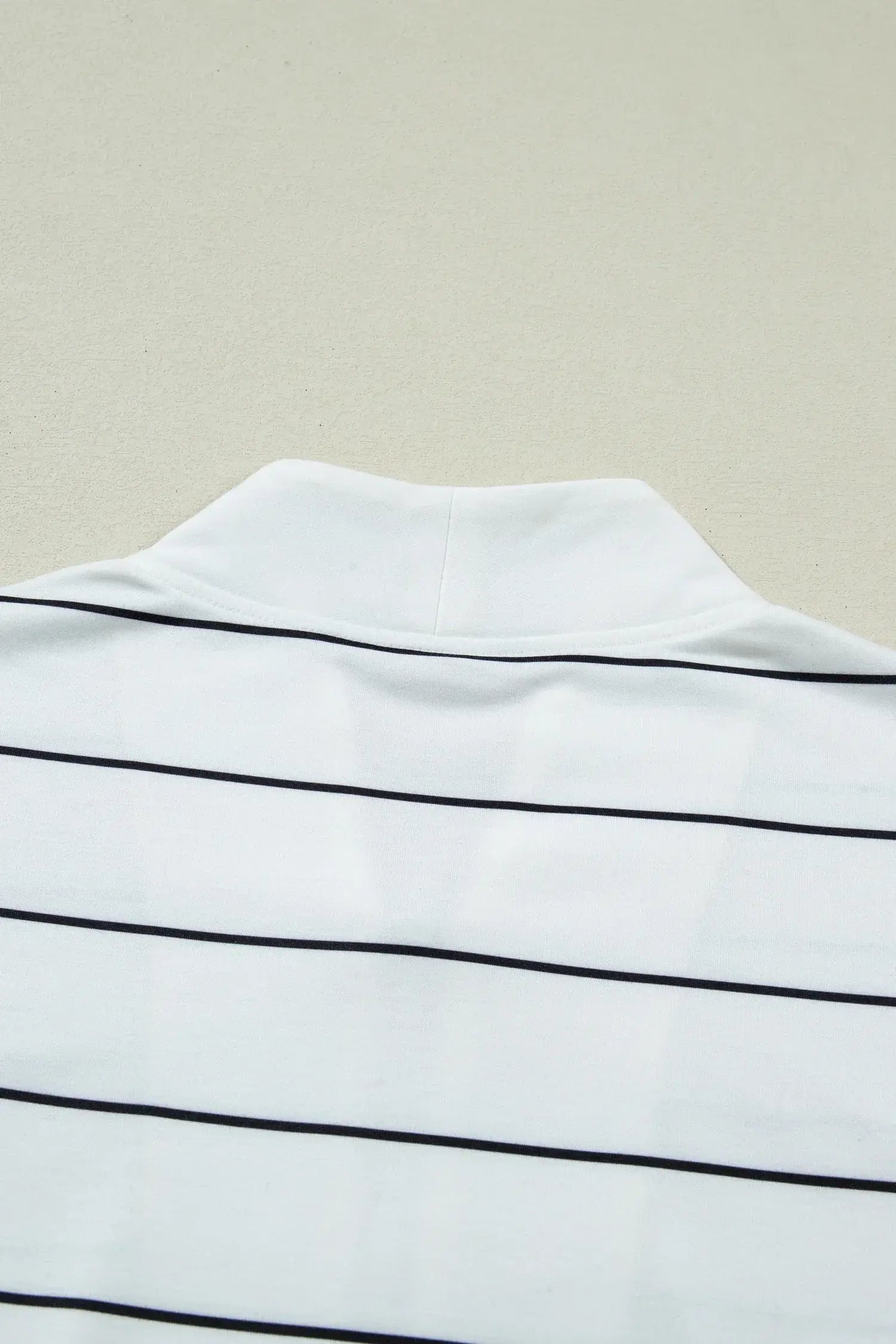 White Stripe Color Block Zip V Neck Sleeveless Top - Sweet Fashion Wholesale