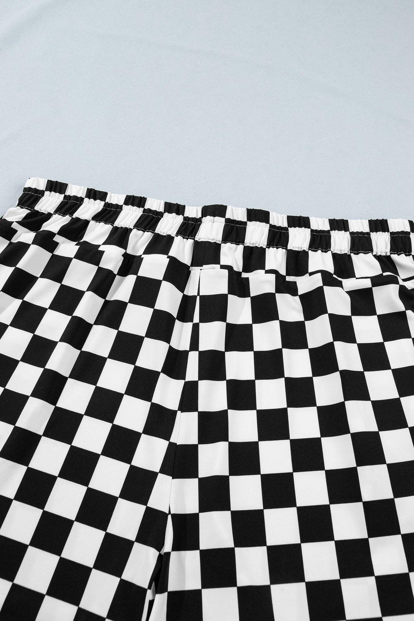 Black Plus Size Checkered Athleisure Shorts