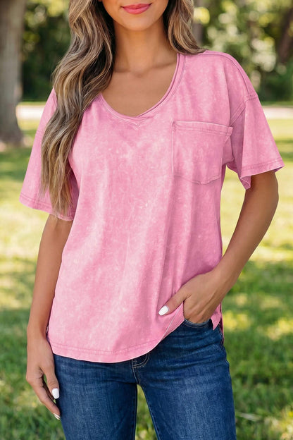 Mint Green Cotton Mineral Wash T Shirt