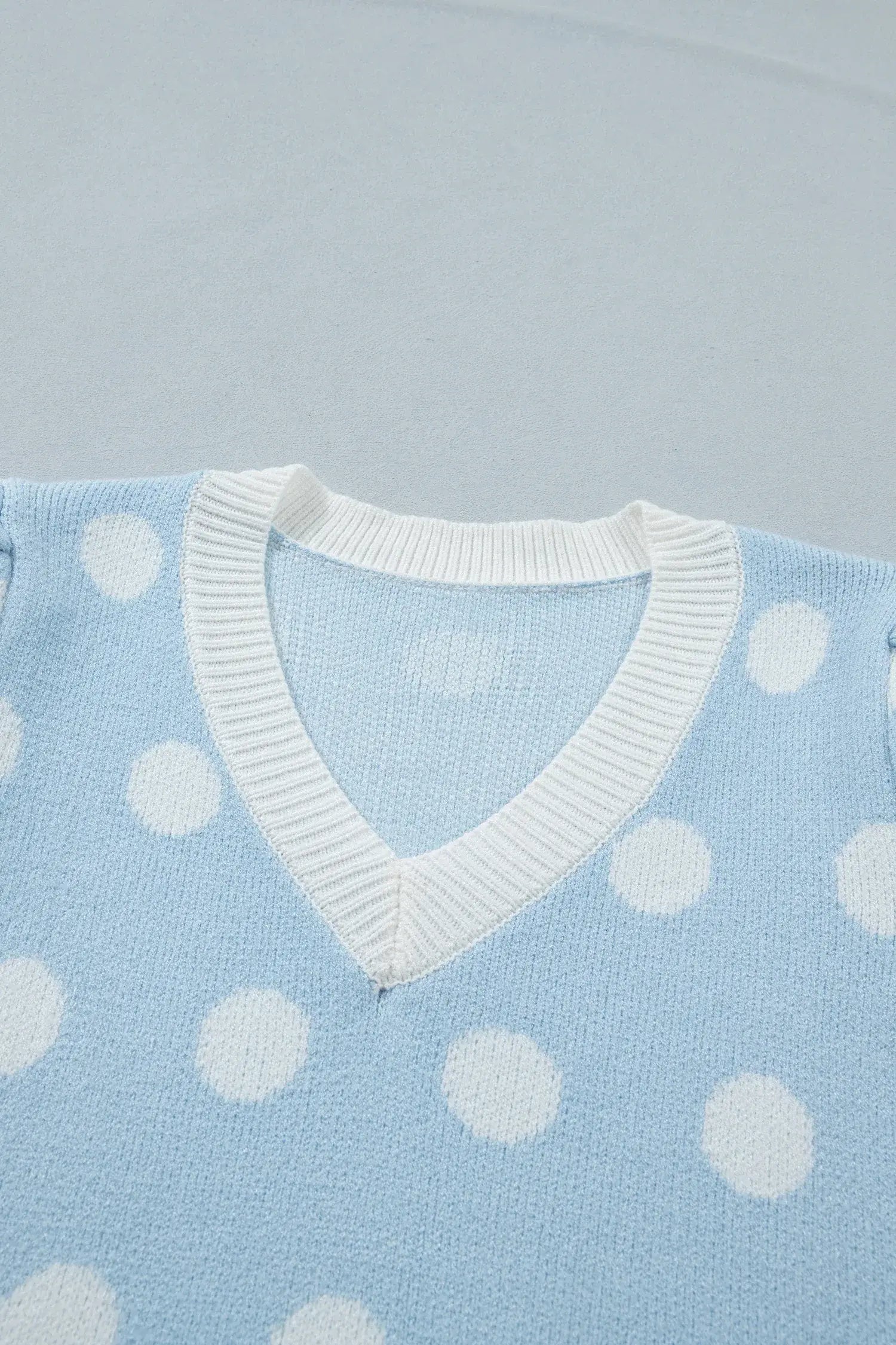 Pink Polka Dot Puff Short Sleeve Sweater Top - Sweet Fashion Wholesale