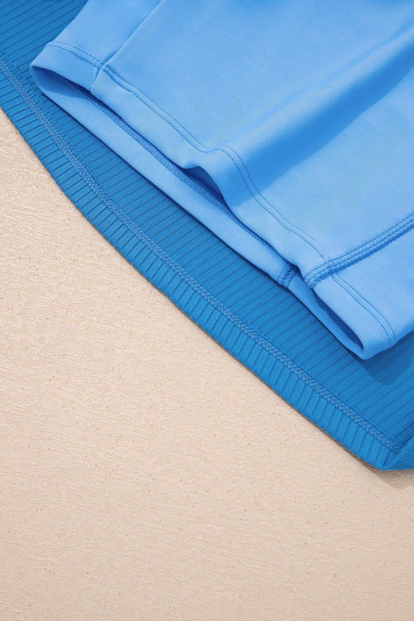 Blackish Green Color Block Edge Ribbed Pocketed Lined Swim Dress