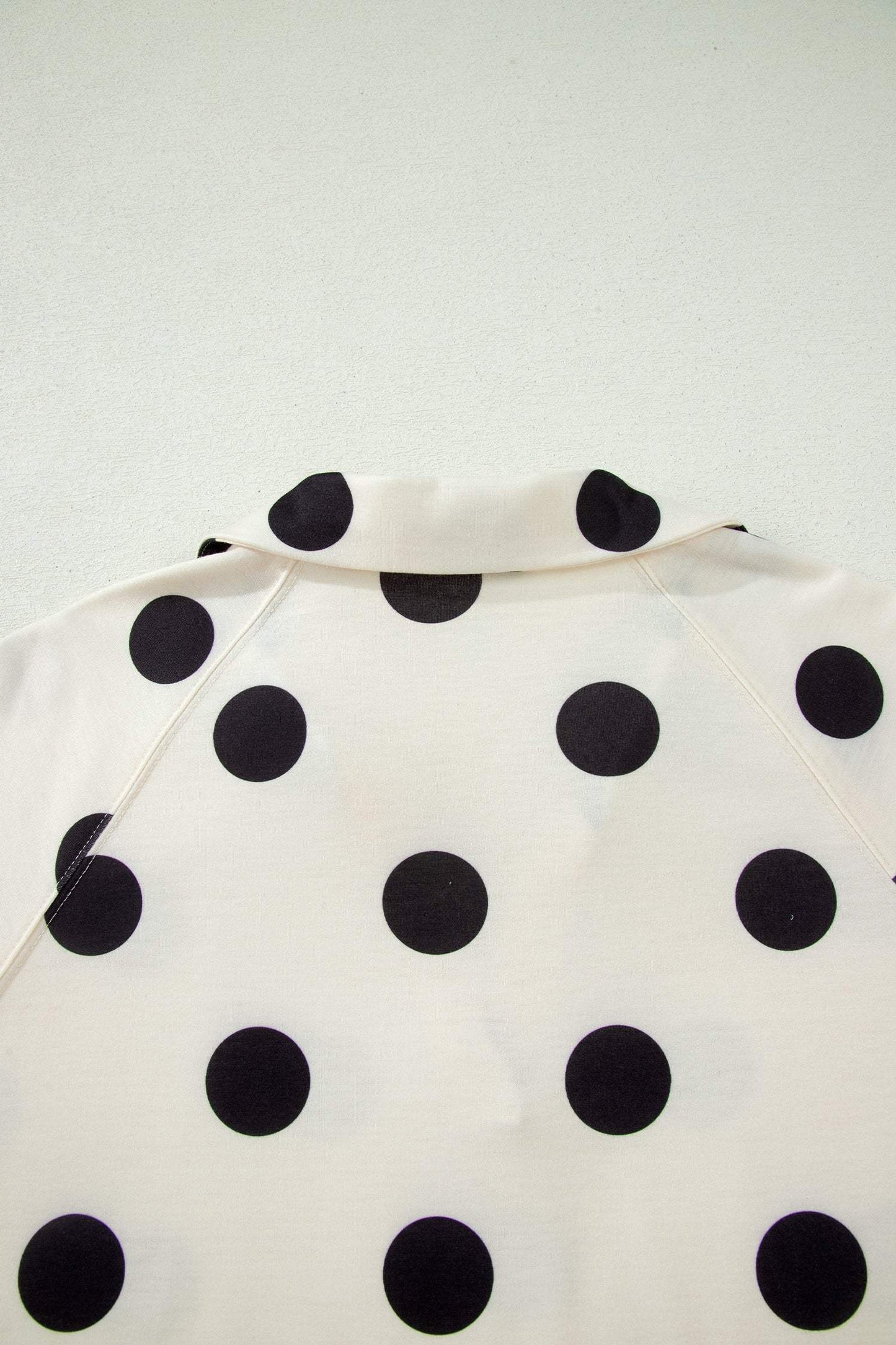 Green Polka Dot Print V Neck Tee Short Set