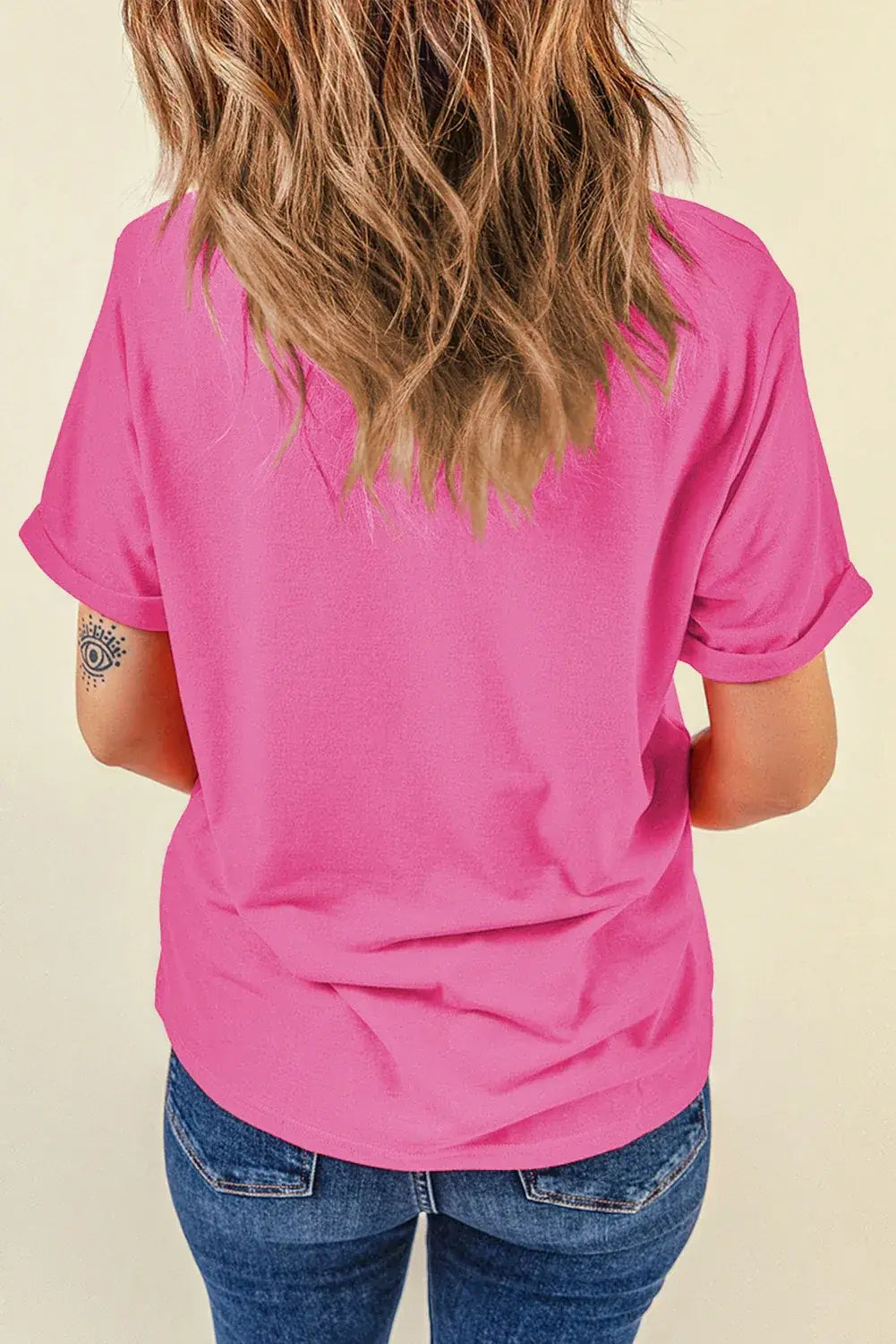 Mint Green Casual Plain Crew Neck Tee - Sweet Fashion Wholesale