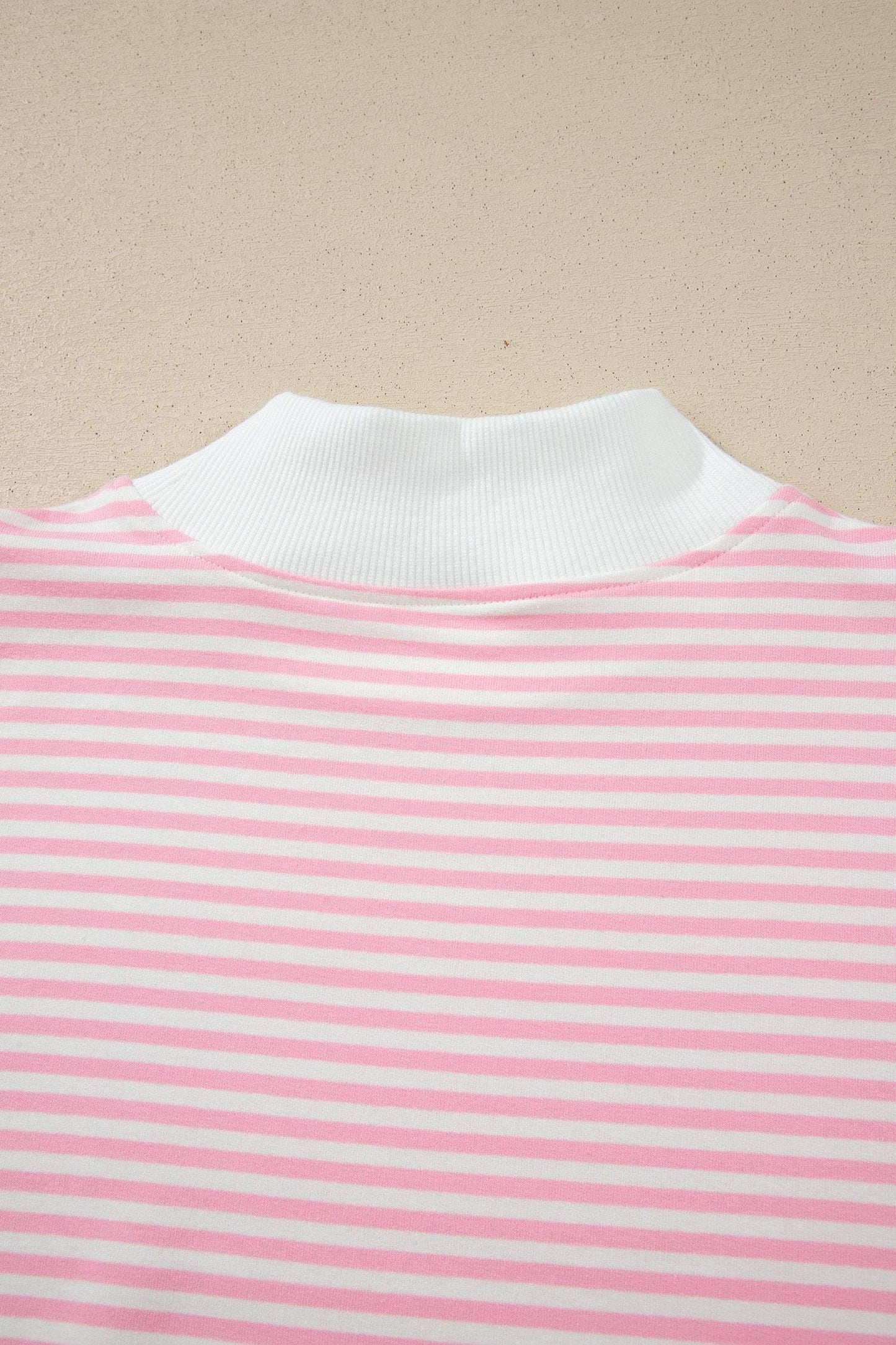 Sky Blue Stripe Oversize Mock Neck Sweatshirt and Shorts Set