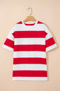 Bright Pink Striped Color Block Oversize Tunic Tee - Sweet Fashion Wholesale