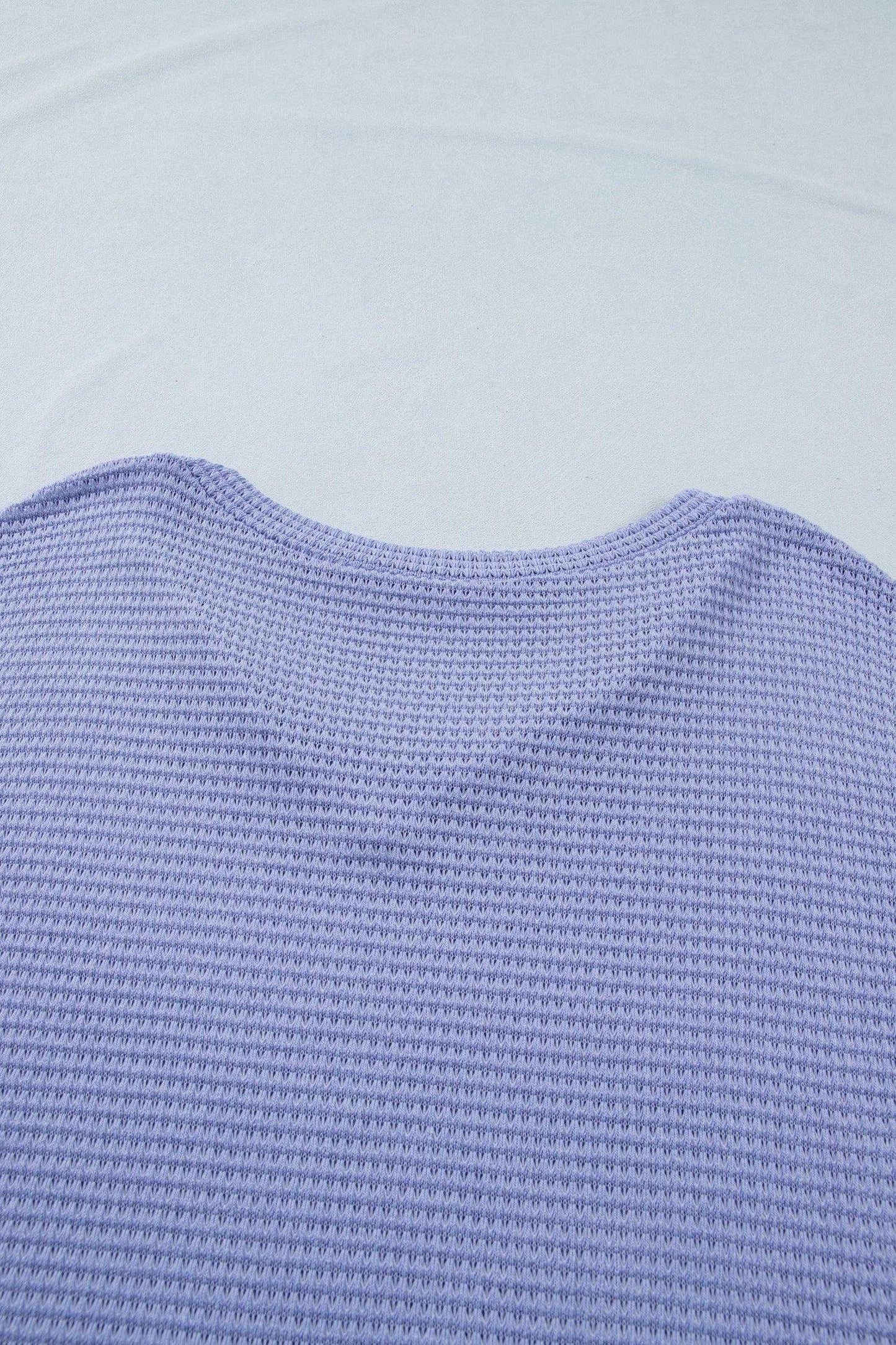 Wisteria V Neck Short Sleeve Plus Size Waffle Knit Top - Sweet Fashion Wholesale