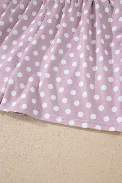 Pink Polka Dot Print Short Set