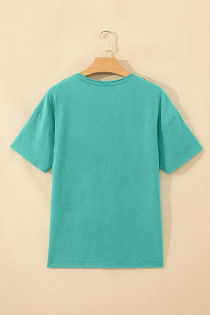 Mint Green Cotton Mineral Wash T Shirt - Sweet Fashion Wholesale