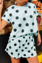 White Polka Dot Short Sleeve Top Casual Skort 2pcs Outfit - Sweet Fashion Wholesale