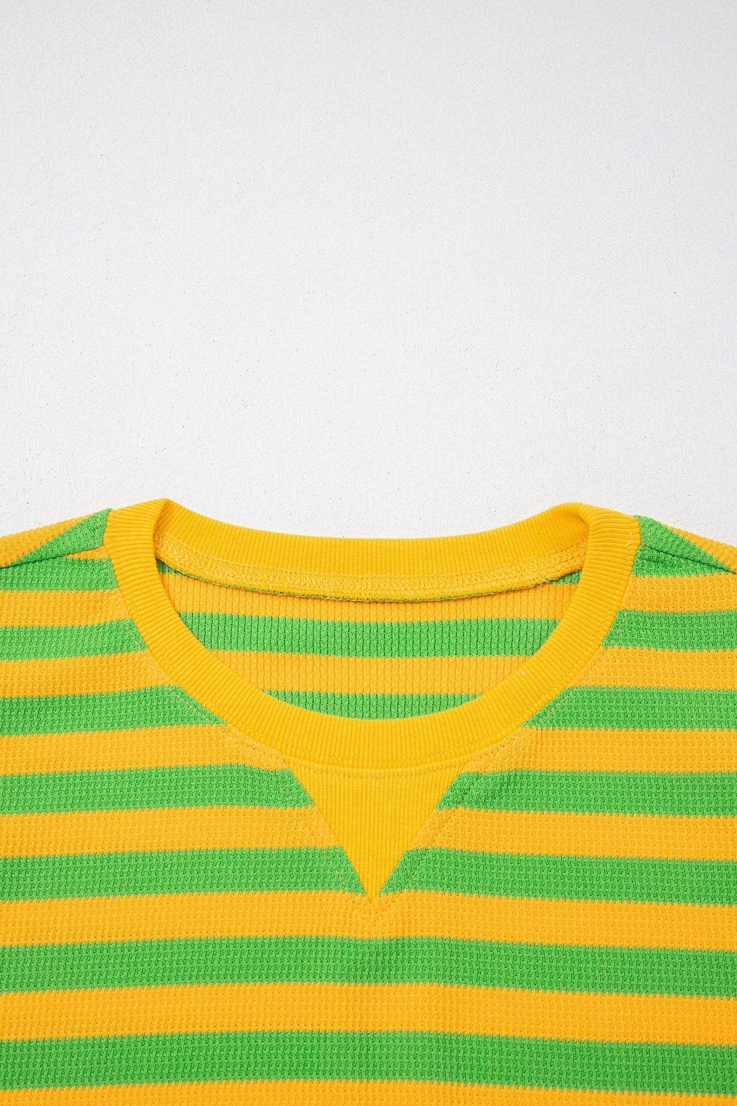 Yellow Stripe Puff Short Sleeve T Shirt Matching Shorts Set