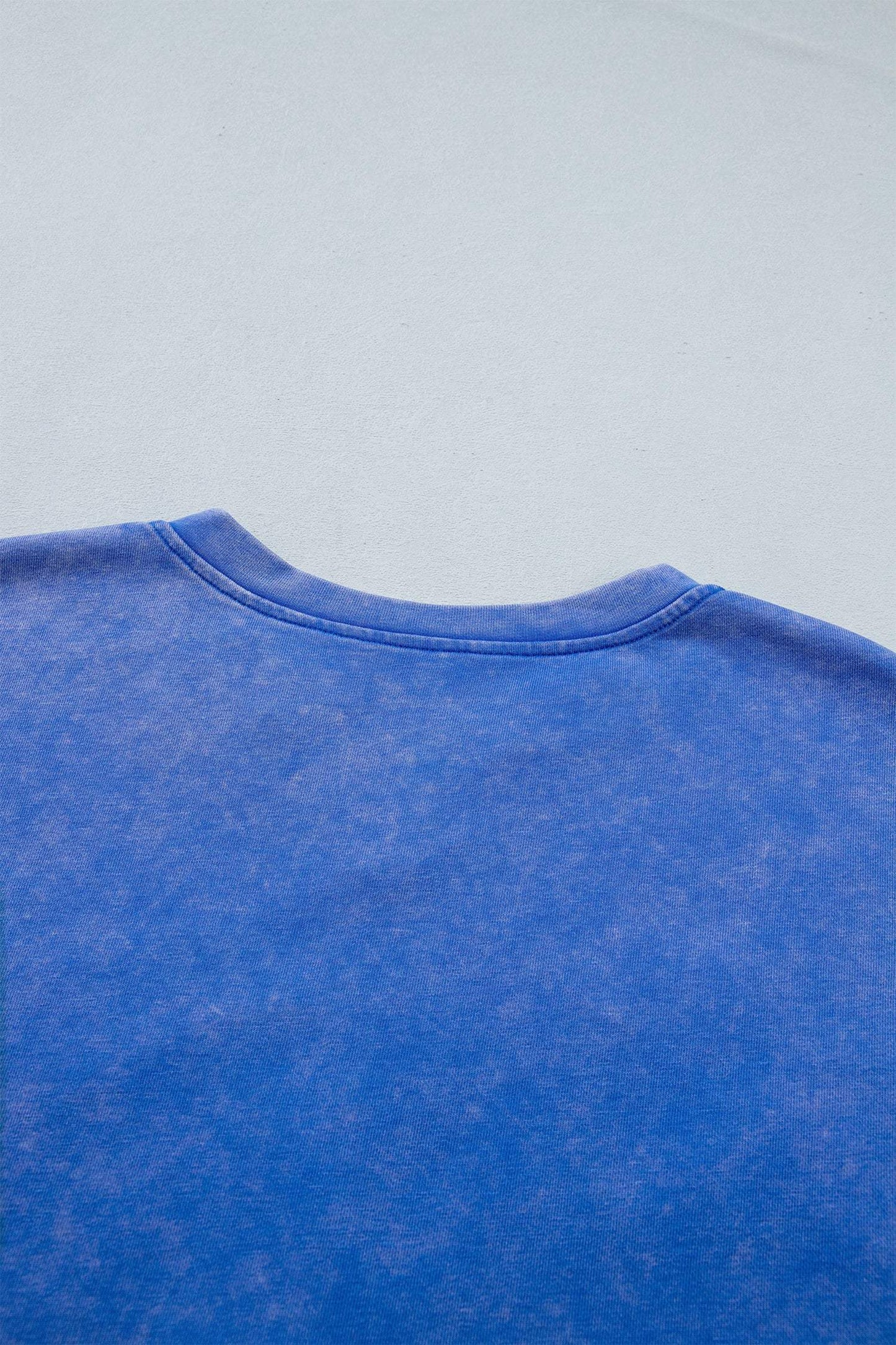 White Patriot Star Patched Notched Neck Mineral Washed Tee