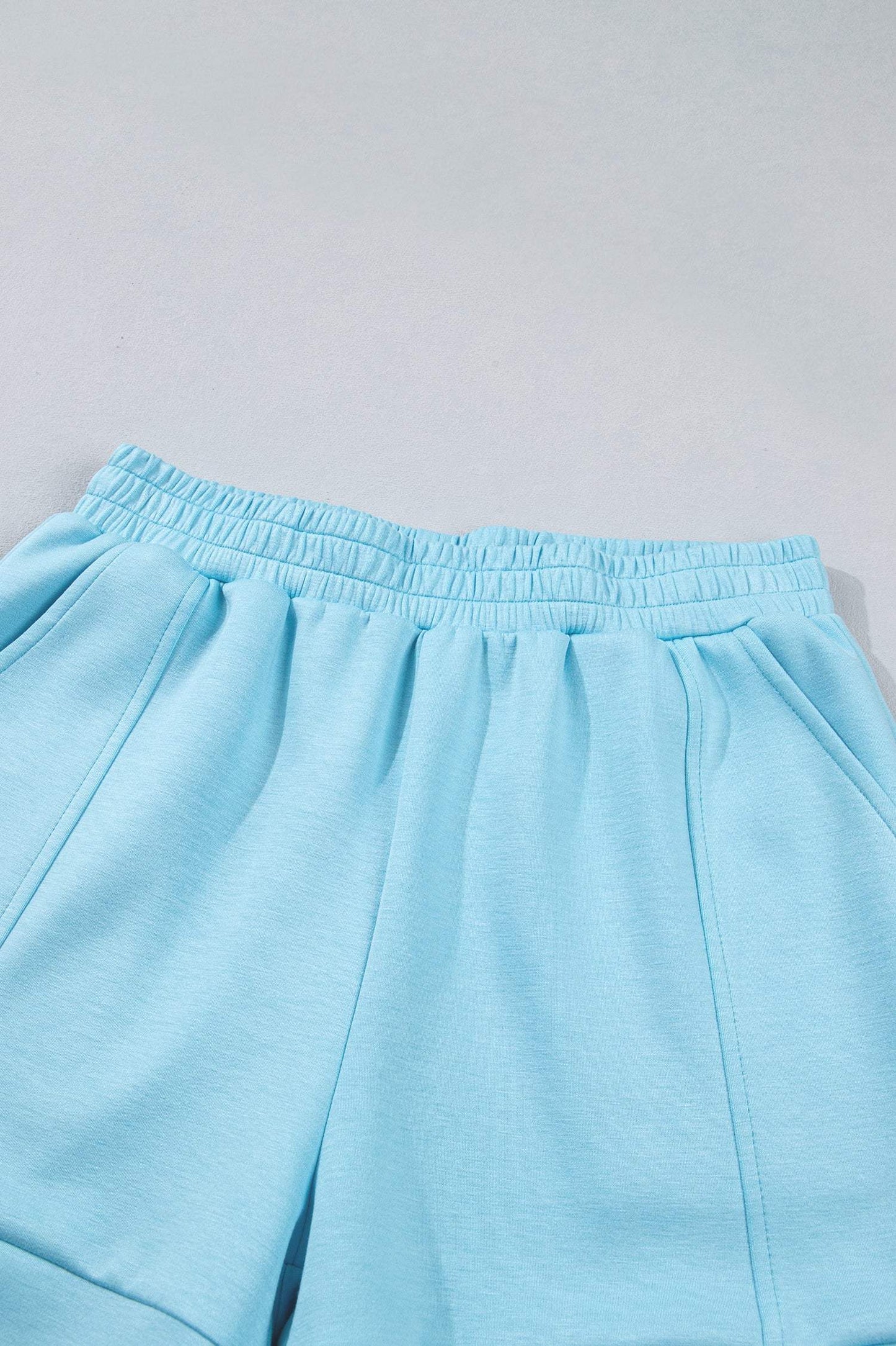 Myosotis Half Zip High Neck Tee Athleisure Short Set