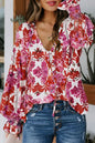 Blue Cakewalk Floral Smocked Blouse - Sweet Fashion Wholesale