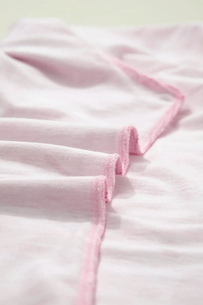 Pink Camouflage Print Crew Neck T Shirt