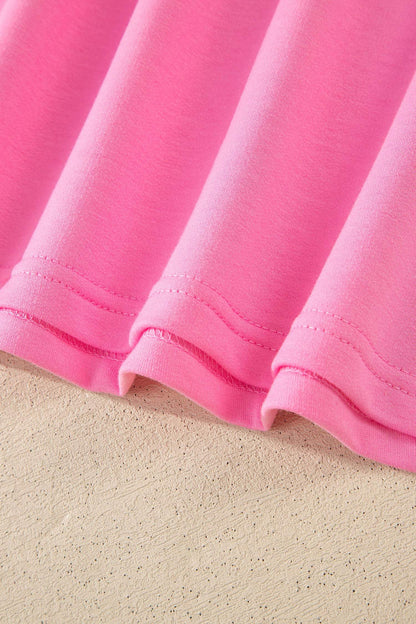 Sachet Pink V Neck Short Sleeve Top Drawstring Shorts 2pcs Set