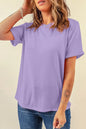 Mint Green Casual Plain Crew Neck Tee - Sweet Fashion Wholesale